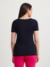 T.T. Women Slim Fit 100% Cotton Cool Round Neck Half Sleev Solid TshirtNavy