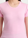 T.T. Women Slim Fit 100% Cotton Cool Round Neck Half Sleev Solid TshirtPink