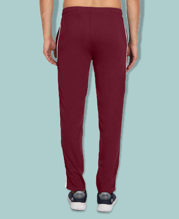 T.T. Men Cotton Track Pants Regular Fit Solid - Wine