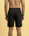 T.T. Men Regular Fit Cotton Polyster Printed Short With Zip Pocket Black Geometric