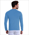 HiFlyers Men Round Neck Full Sleeve Solid Sky Blue T-Shirt
