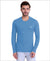 HiFlyers Men Round Neck Full Sleeve Solid Sky Blue T-Shirt