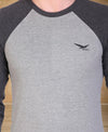 HiFlyers Men Round Neck Full Sleeve Cut & Sew Grey-Anthra T-Shirt