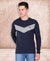 HiFlyers Men Round Neck Full Sleeve Cut & Sew Navy T-Shirt