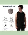 T.T. Men’S Cotton Vest|Premium Melange Cotton|Regular Fit|Soft, Breathable, Fade-Resistant | Anti-Bacterial & Lightweight | Ideal For Gym/Sports Activities|Pack Of 1|Black