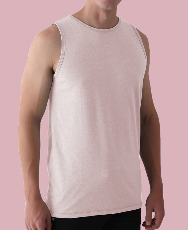 T.T. Men’S Organic Cotton Vest|Premium Melange Cotton|Regular Fit|Soft, Breathable, Fade-Resistant | Anti-Bacterial & Lightweight | Ideal For Gym/Sports Activities|Pack Of 1|Peach