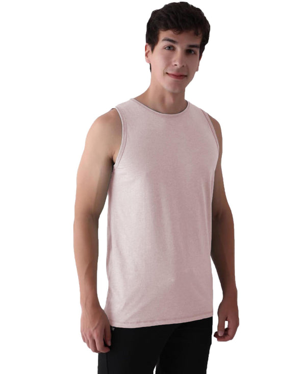 T.T. Men’S Organic Cotton Vest|Premium Melange Cotton|Regular Fit|Soft, Breathable, Fade-Resistant | Anti-Bacterial & Lightweight | Ideal For Gym/Sports Activities|Pack Of 1|Peach