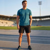 T.T. Men Dri-Fit Polyester Dot- Knit Fabric Round Neck Tees Teal