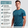 T.T. Men Dri-Fit Polyester Dot- Knit Fabric Round Neck Tees Teal