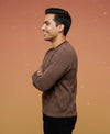 T.T. Mens Slim FitSolid Hotpot Designer Thermal Top Brown
