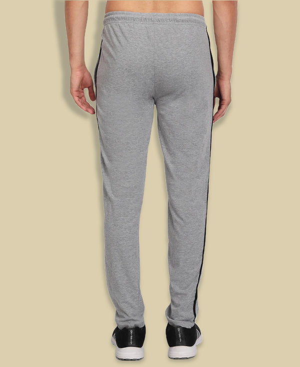 T.T. Cool Men Grey Side Striped Detail Cotton Track Pants