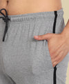 T.T. Cool Men Grey Side Striped Detail Cotton Track Pants
