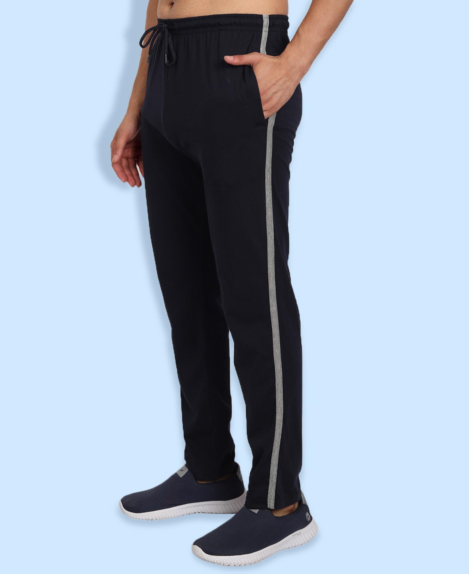 Jogging Bottoms Mens Striped Joggers Buy Navy Cotton Track Pants