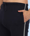 T.T. Cool Men Navy Side Striped Detail Cotton Track Pants