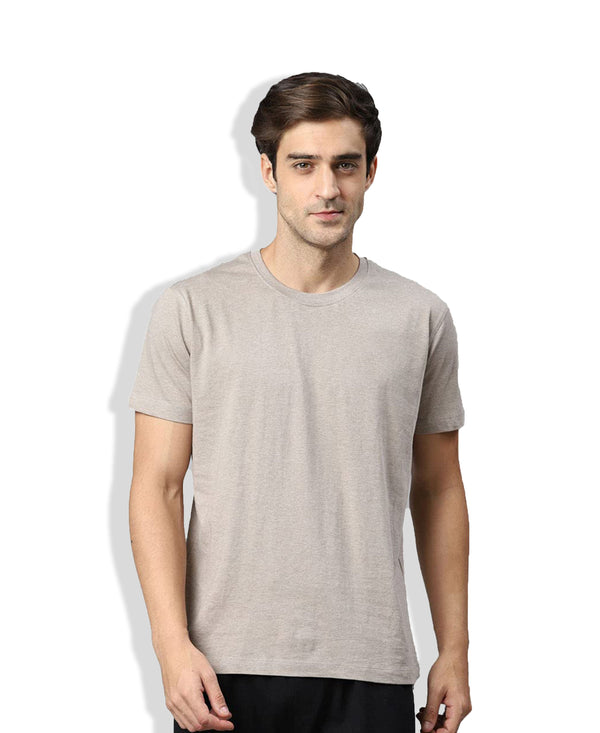 T.T. Men’S Organic Cotton T-Shirt|Melange Slim Fit Tees For Men | Round Neck|Regular Fit|Anti-Bacterial & Lightweight | Ideal For Gym/Sports Activities|Brown
