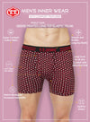 T.T. Mens Desire Printed Long Top Elastic TrunkPack Of 3 Black-Anthra-Red