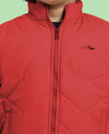 HiFlyers Boys Regular Fit | Polyster |Fluffy Full Sleeves |Quilted Insulation|High Neck Stand Collar|Zipper Jacket -Coral