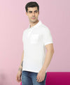 T.T. Men'S Solid Sinker Polo Tshirts With PocketWhite