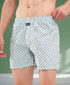 HiFlyers Men Regular Fit Printed Super Combed Cotton Woven Boxer Short Pack Of 1 White