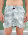 HiFlyers Men Regular Fit Printed Super Combed Cotton Woven Boxer Short Pack Of 1 White