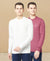 T.T. Men Cotton Polyster Regular Fit Solid Full Sleeve T-Shirt Pack Of 2 (White-Onion )