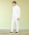 HiFlyers Mens White Regular Fit Solid Micro Polyester Fabric Tracksuit (All Season)
