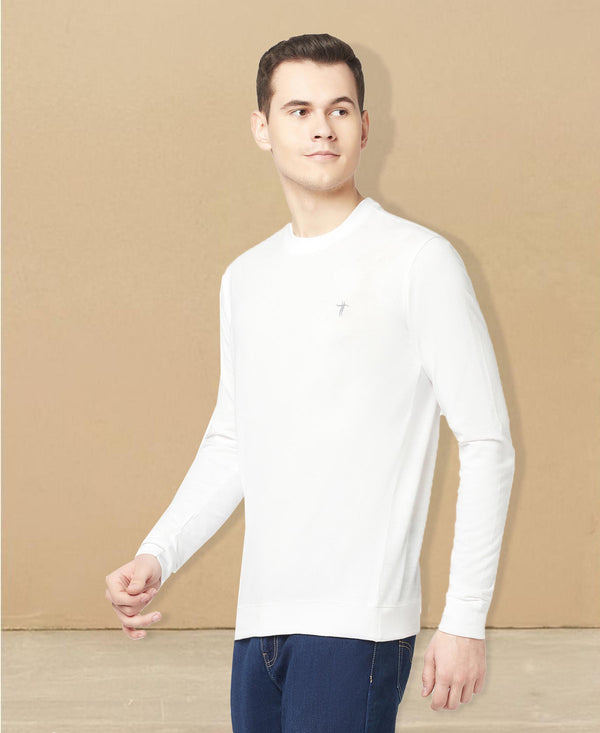 T.T. Men Cotton Polyster Regular Fit Solid Full Sleeve T-Shirt Pack Of 2 (White-Onion )