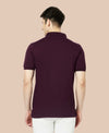 HiFlyers Men'S Solid Regular Fit Polo T-Shirt With Pocket -Wine