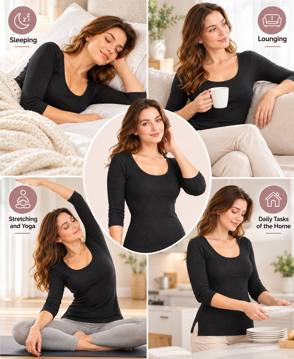 T.T. Women Regular Fit Cotton Rich With Elastomeric Finish 3/4Th Slip Pack Of 1-Black