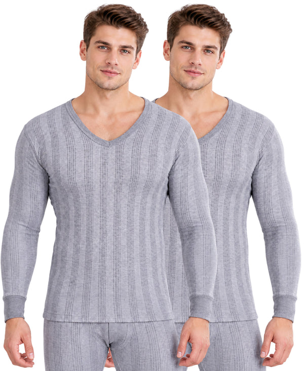 T.T. Men Hotpot Elite Top Thermal Pack Of 2- Grey Melange