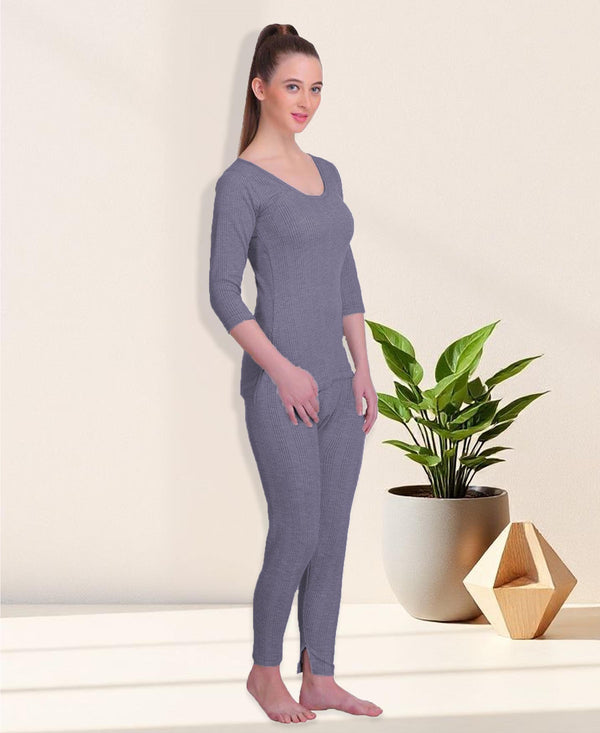 T.T. Hotpot Elite Women 3/4th Slip - Pyjama Set Thermal - Navy