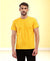 T.T. Men Eco Friendly (Cotton Rich) Recycled Fabric Solid Round Neck Regular Fit Golden Yellow