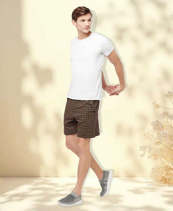 T.T. Men Cool Printed Shorts Pack Of 1 Yellow