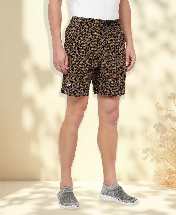 T.T. Men Cool Printed Shorts Pack Of 1 Yellow