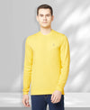 T.T. Men Yellow Cotton Polyster Regular Fit Solid Sweatshirt Style Tshirt