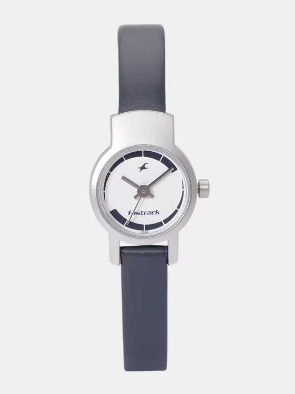 Quartz Analog Black Dial leather Strap Watch for Girls