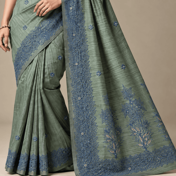 Cotton Silk Saree with Floral Designs