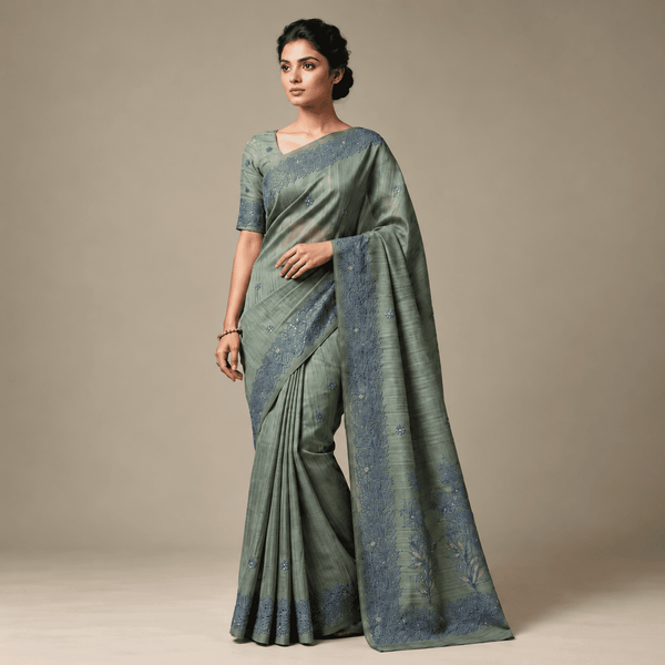 Cotton Silk Saree with Floral Designs