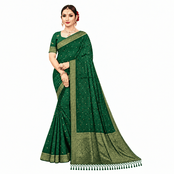 Golden Checks Cotton Saree