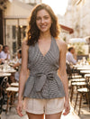 Black Cheks Halterneck Top