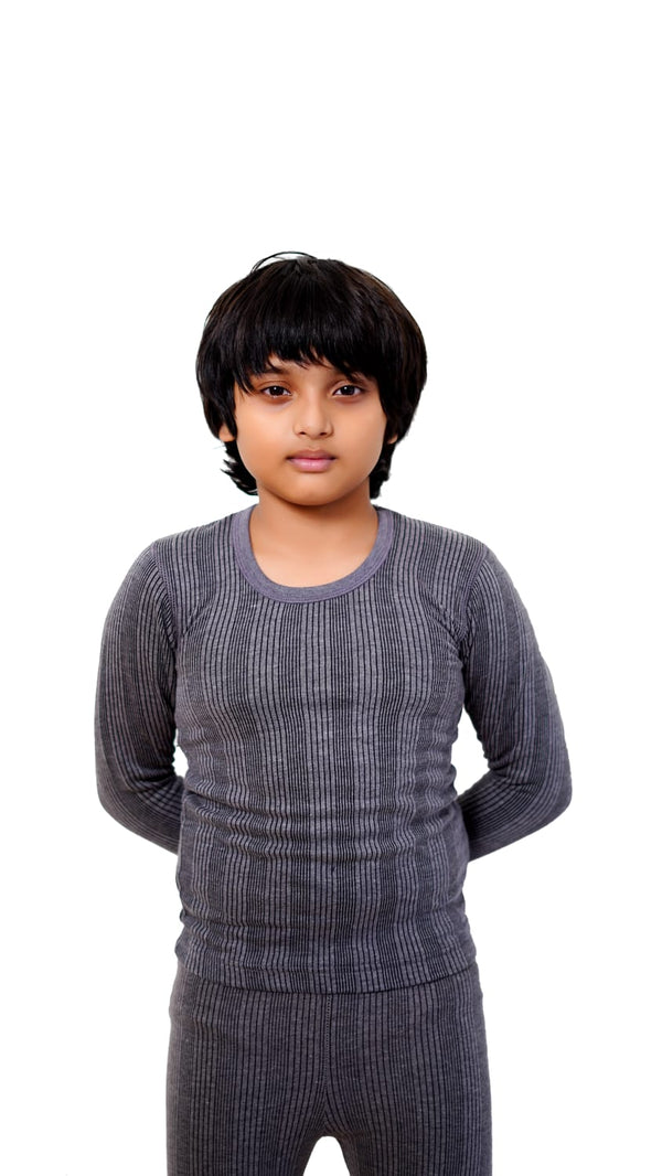 T.T. Kids Elite Plain Thermal Vest Pack Of 2 Anthra