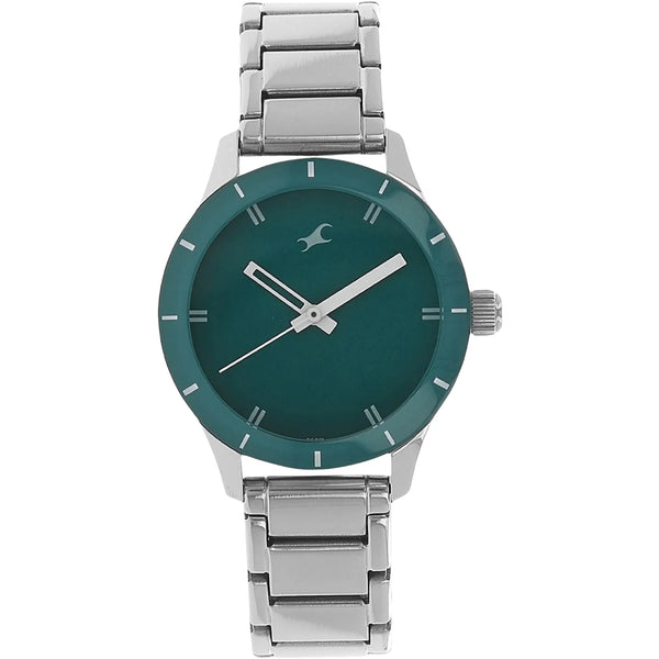 Quartz Analog Blue Dial Stainless Steel Strap Watch for Girls
