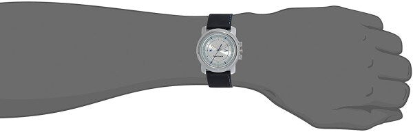 Quartz Analog Silver Dial Leather Strap Watch for Men