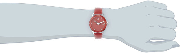 Quartz Analog Red Dial Leather Strap Watch for Girls Girls Watch