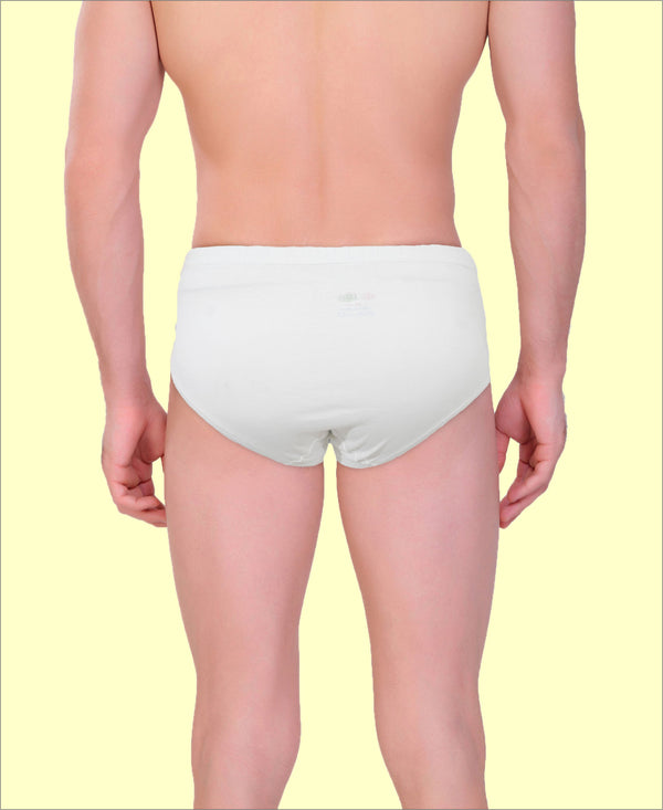 T.T. Men|21St Centy |Anti Odor Brief|Soft Inner Elastic|Moisture Wicking|Solid Snug Fit Innerwear For Men|Pure Cotton|Pack Of 4|White