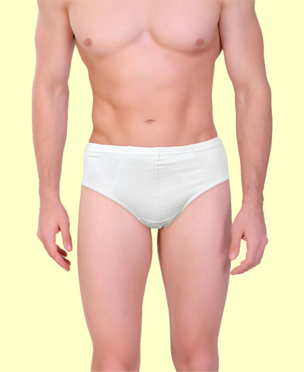 T.T. Men|21St Centy |Anti Odor Brief|Soft Inner Elastic|Moisture Wicking|Solid Snug Fit Innerwear For Men|Pure Cotton|Pack Of 4|White