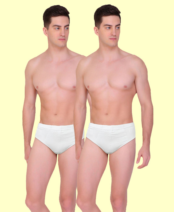 T.T. Men|21St Centy |Anti Odor Brief|Soft Inner Elastic|Moisture Wicking|Solid Snug Fit Innerwear For Men|Pure Cotton|Pack Of 2|White