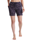 HiFlyers Women Regular Fit Cotton Printed Short -Purple