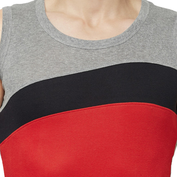 T.T. Men Designer Gym VestPack Of 3 Black-Red-Grey-Red-Navy-Grey