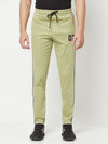 HiFlyers Mens Green Regular Fit Cut & Sew Sports Trackpant( 4 Way Strachable)